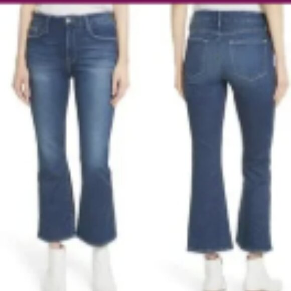 Frame Denim Le Crop Mini Boot Jeans with Hem Slits Sz 27 - Picture 2 of 13